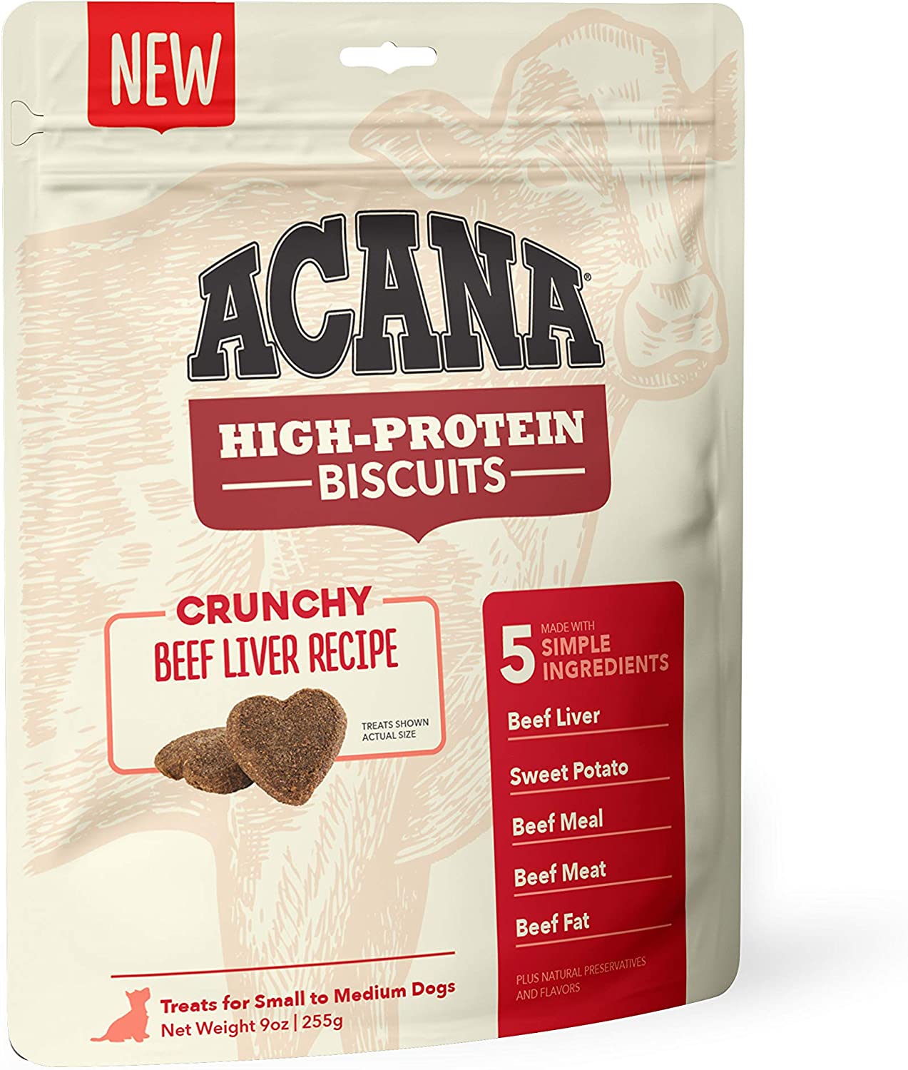 ACANA® Crunchy Biscuits Dog, High Protein, Treats Beef Liver Recipe, Small